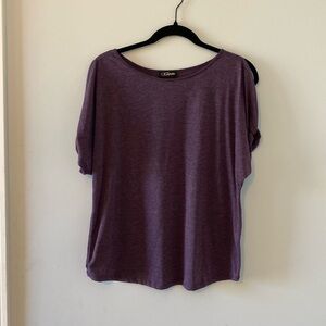 Cold shoulder top in plum. Size Large. Brand Colette